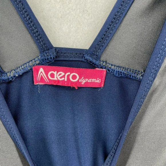 Aero Dynamic Athletic Dress Womens Sz L Blue Colorblock Scoop Neck Front Pockets - Picture 9 of 11